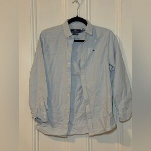 Vineyard Vines Boys' Striped Oxford Whale Shirt Button Down Seersucker Size M